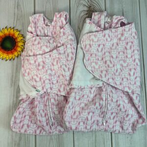 Halo Sleepsack Swaddle Newborn 0-3M Baby Pink Bunny Cotton 2 Pack Sleep Sack‎